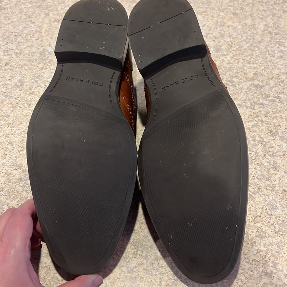 Cole Haan Mens Brown Wingtip Leather Oxfords - Picture 7 of 11